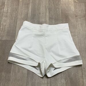 Womens Tobi High‎ Waisted Sheer White Short Shorts